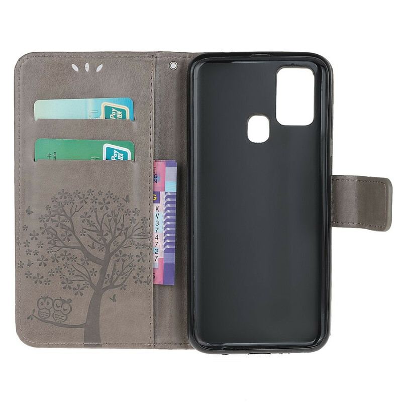 Capa Flip Para Huawei P Smart 2020 De Cordão Tanga E Corujas