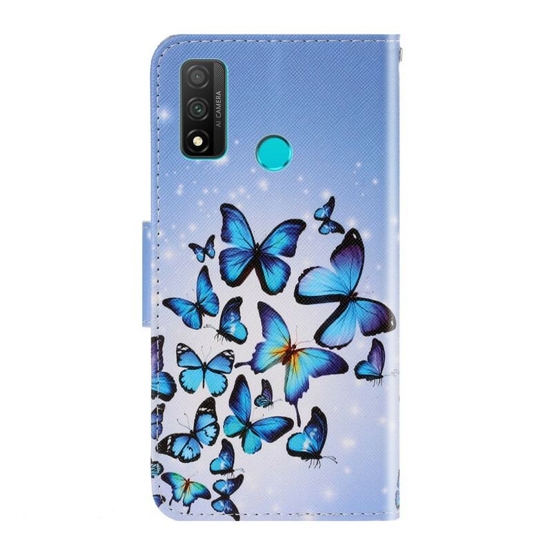 Capa Flip Para Huawei P Smart 2020 De Cordão Variações De Tiras Borboletas