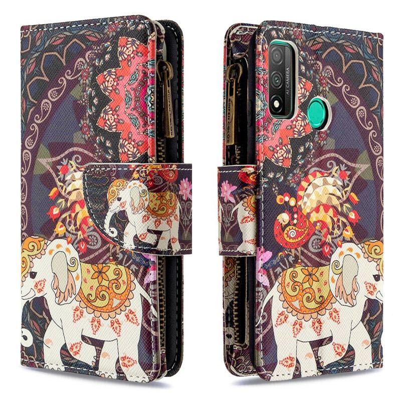 Capa Folio Para Huawei P Smart 2020 Bolso Elefante Com Zíper