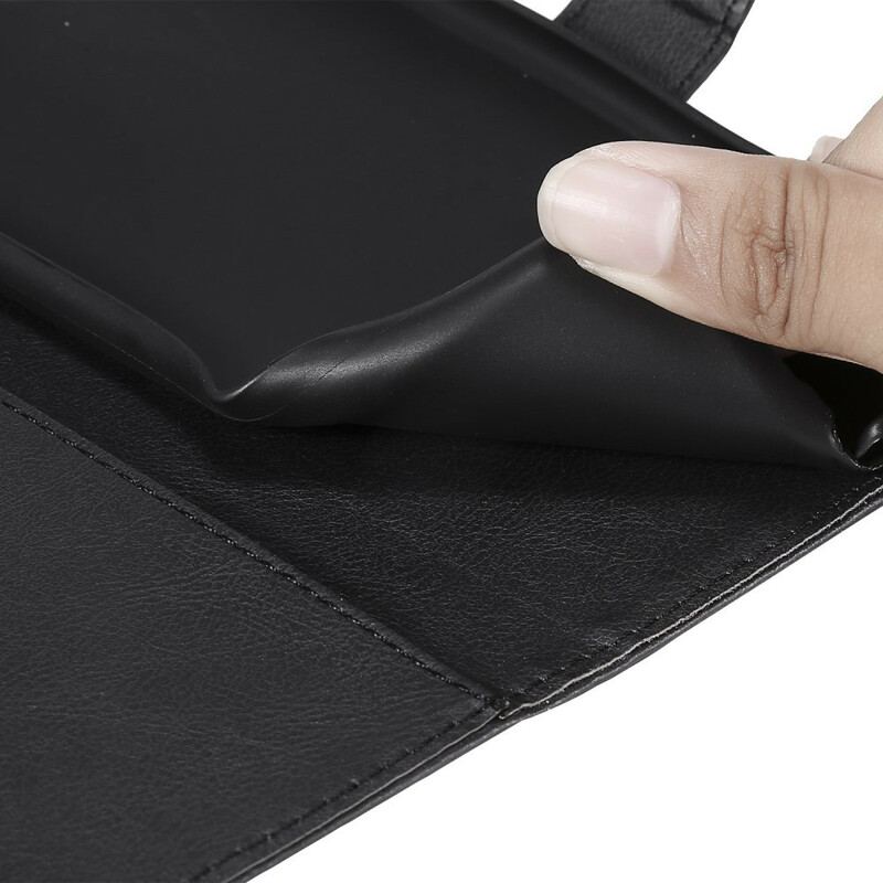 Capa Folio Para Huawei P Smart 2020 De Cordão Efeito De Couro Com Tiras