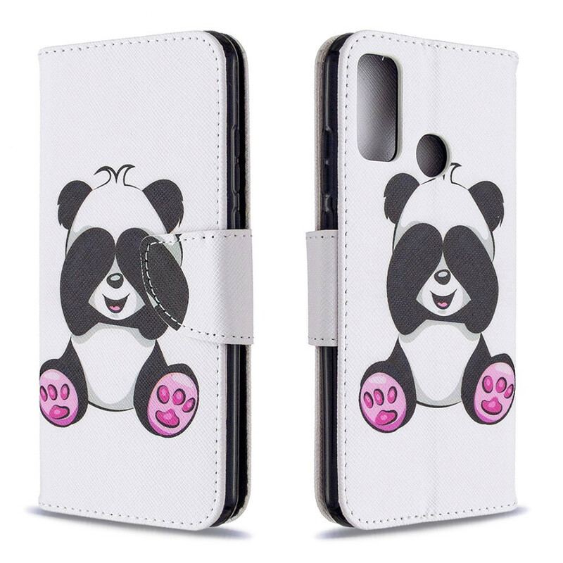 Capa Folio Para Huawei P Smart 2020 Panda Divertido