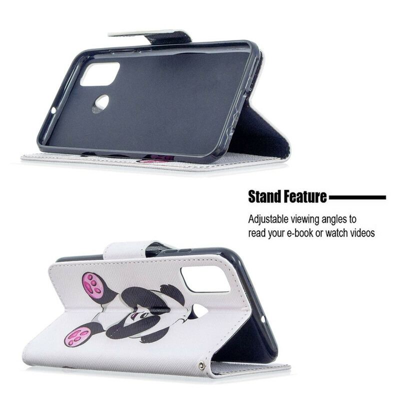 Capa Folio Para Huawei P Smart 2020 Panda Divertido