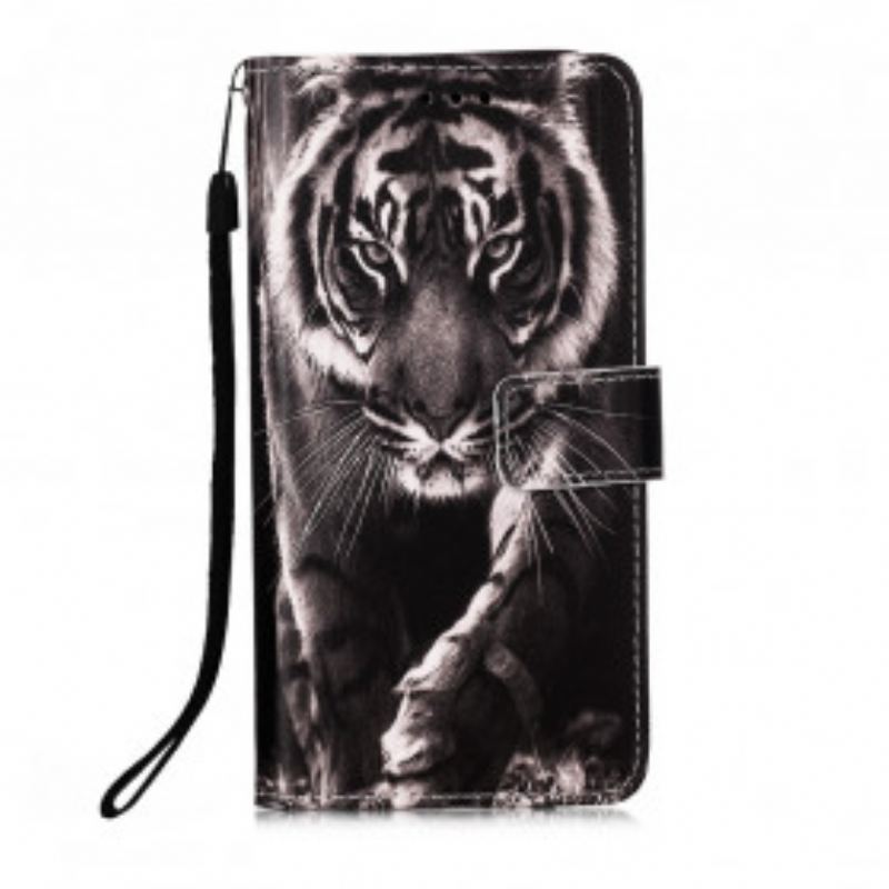 Capa Folio Para Huawei P Smart 2020 Tigre Da Noite