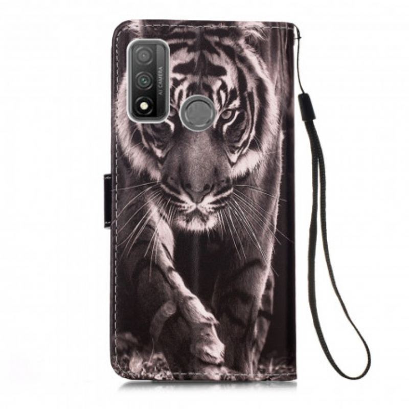 Capa Folio Para Huawei P Smart 2020 Tigre Da Noite