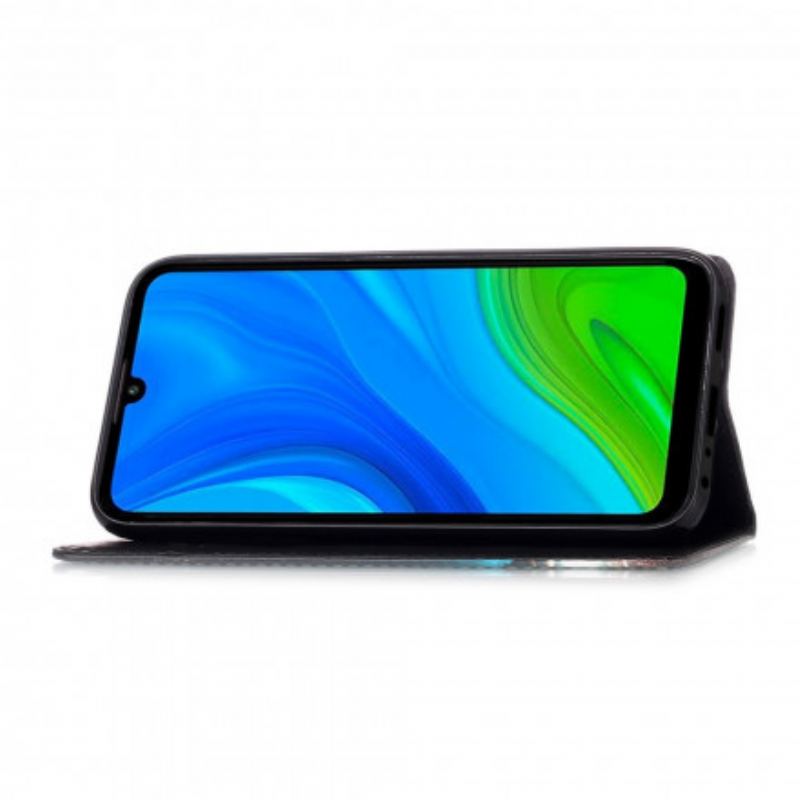 Capa Folio Para Huawei P Smart 2020 Tigre Da Noite