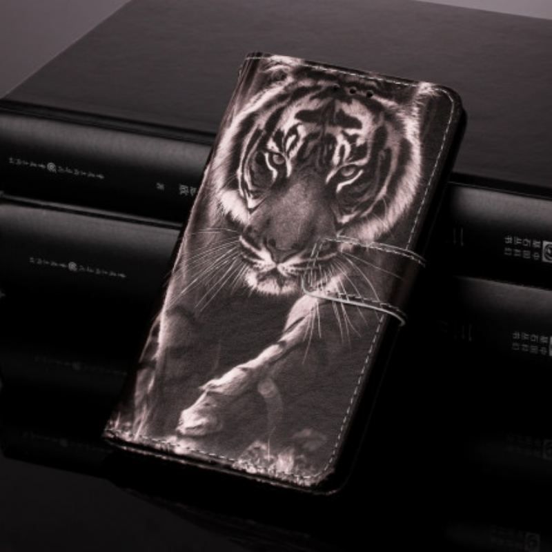 Capa Folio Para Huawei P Smart 2020 Tigre Da Noite