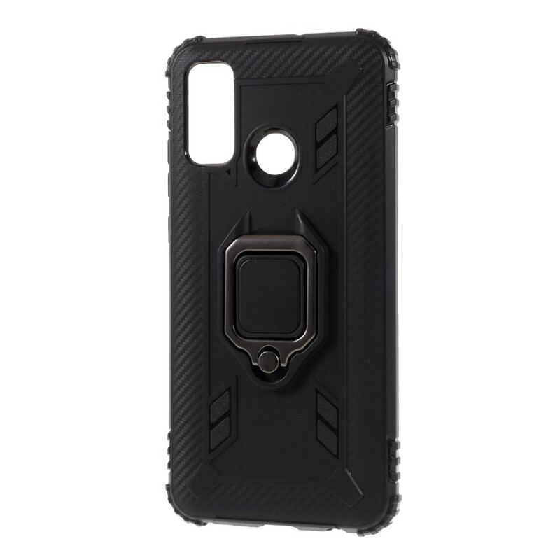 Capa Para Huawei P Smart 2020 Anel E Fibra De Carbono