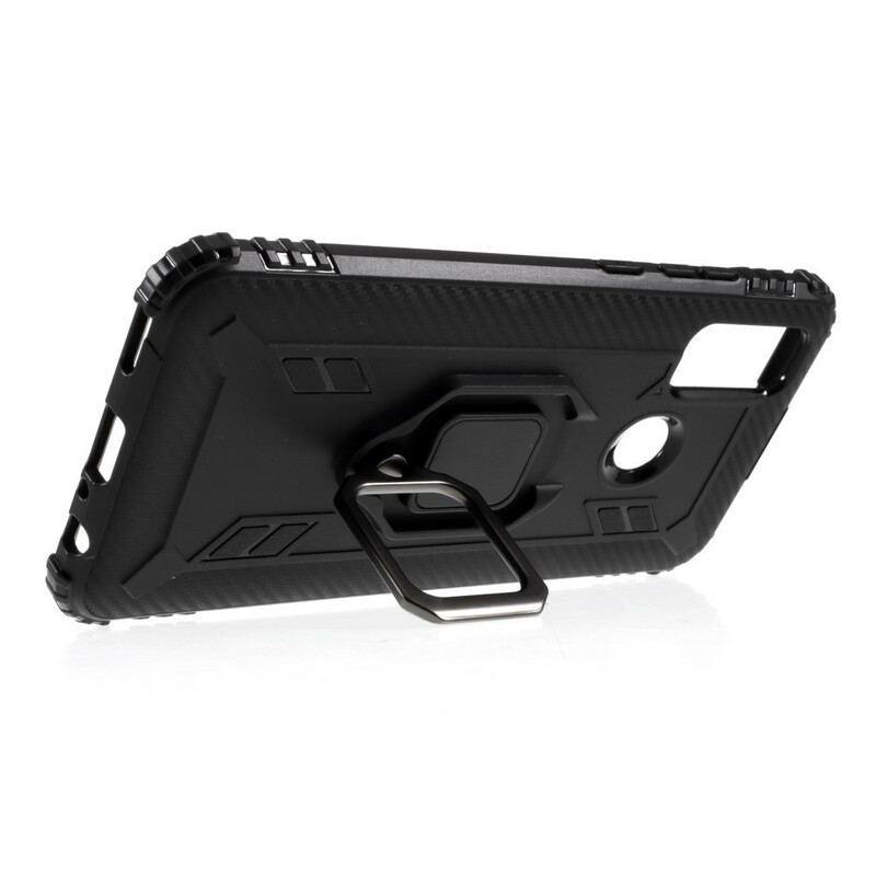 Capa Para Huawei P Smart 2020 Anel E Fibra De Carbono