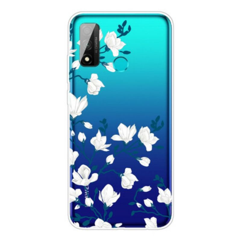 Capa Para Huawei P Smart 2020 Flores Brancas