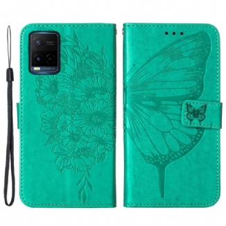 Capa Flip Para Vivo Y33s Desenho De Borboleta