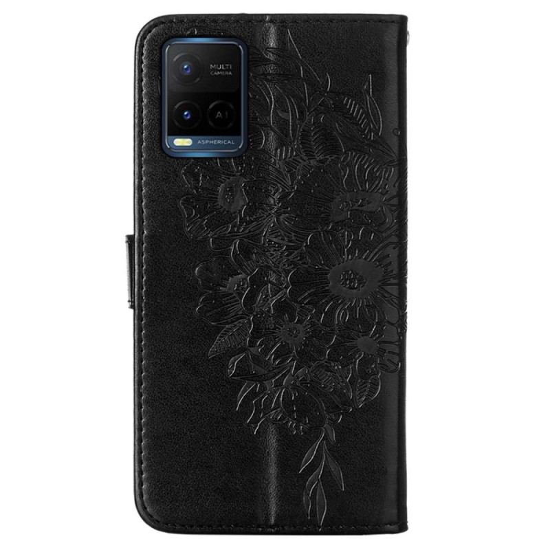 Capa Flip Para Vivo Y33s Desenho De Borboleta