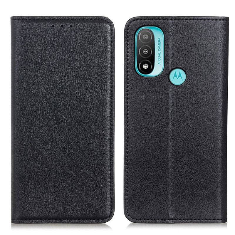 Capa De Celular Para Moto E40 / E30 / E20 Flip Couro Dividido Texturizado