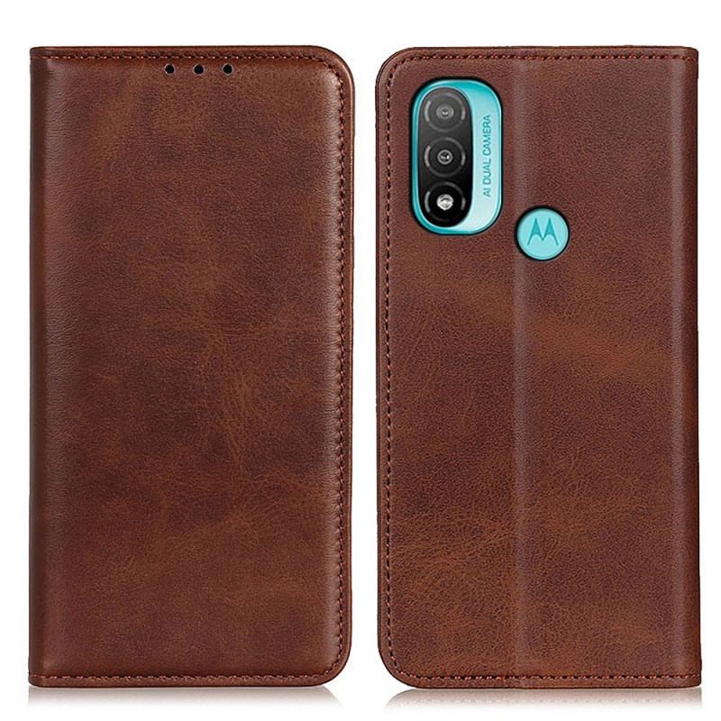 Capa De Celular Para Moto E40 / E30 / E20 Flip Couro Rachado Elegância