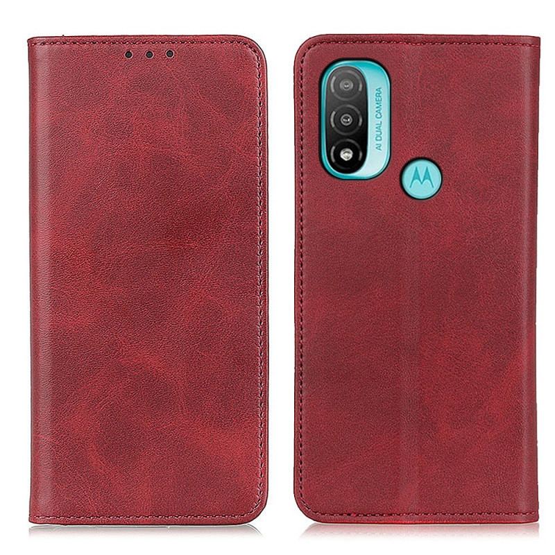 Capa De Celular Para Moto E40 / E30 / E20 Flip Couro Rachado Elegância