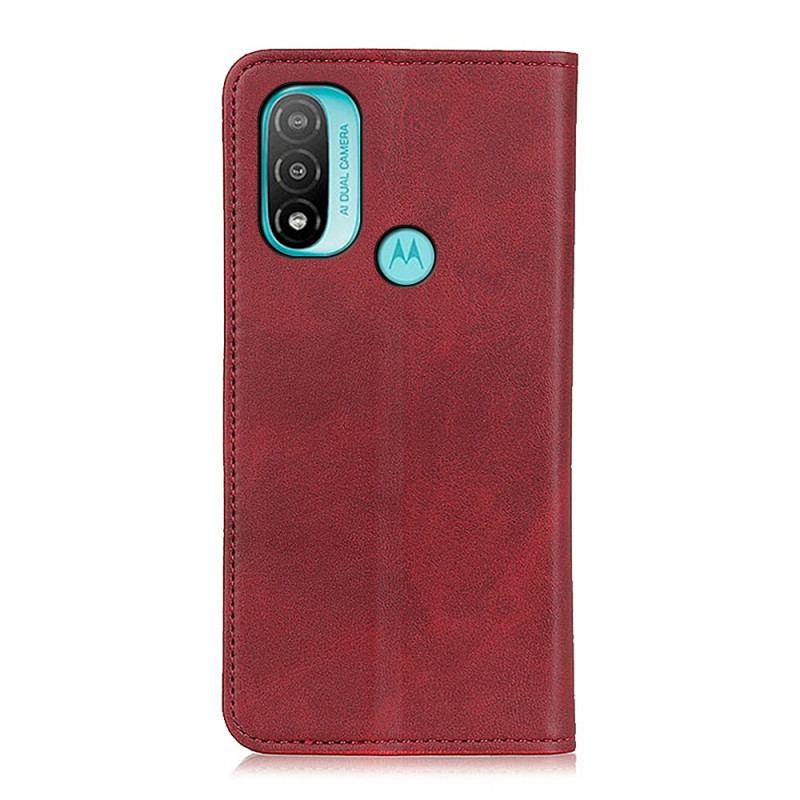 Capa De Celular Para Moto E40 / E30 / E20 Flip Couro Rachado Elegância