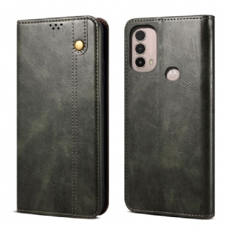 Capa De Celular Para Moto E40 / E30 / E20 Flip Couro Sintético Encerado