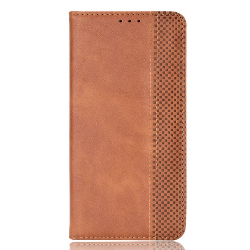 Capa De Celular Para Moto E40 / E30 / E20 Flip Efeito Couro Vintage Estilizado