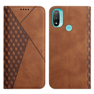 Capa De Celular Para Moto E40 / E30 / E20 Flip Efeito Geocouro