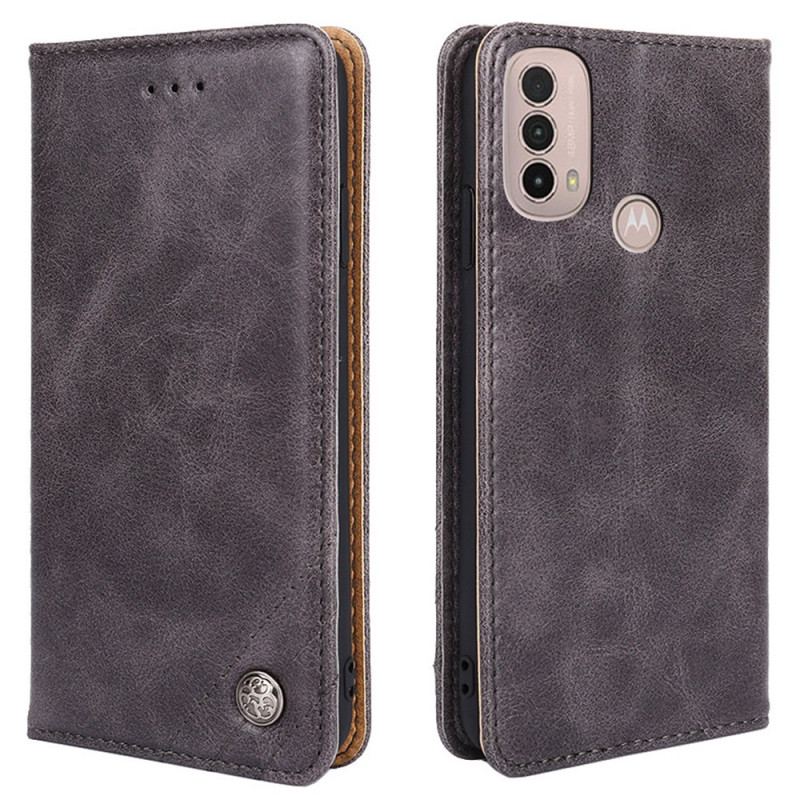 Capa De Celular Para Moto E40 / E30 / E20 Flip Estilo Rebite De Couro