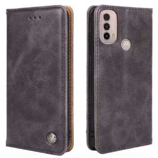 Capa De Celular Para Moto E40 / E30 / E20 Flip Estilo Rebite De Couro