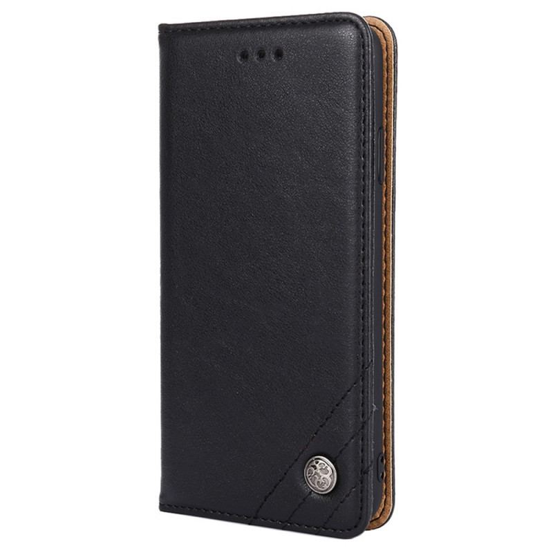 Capa De Celular Para Moto E40 / E30 / E20 Flip Estilo Rebite De Couro