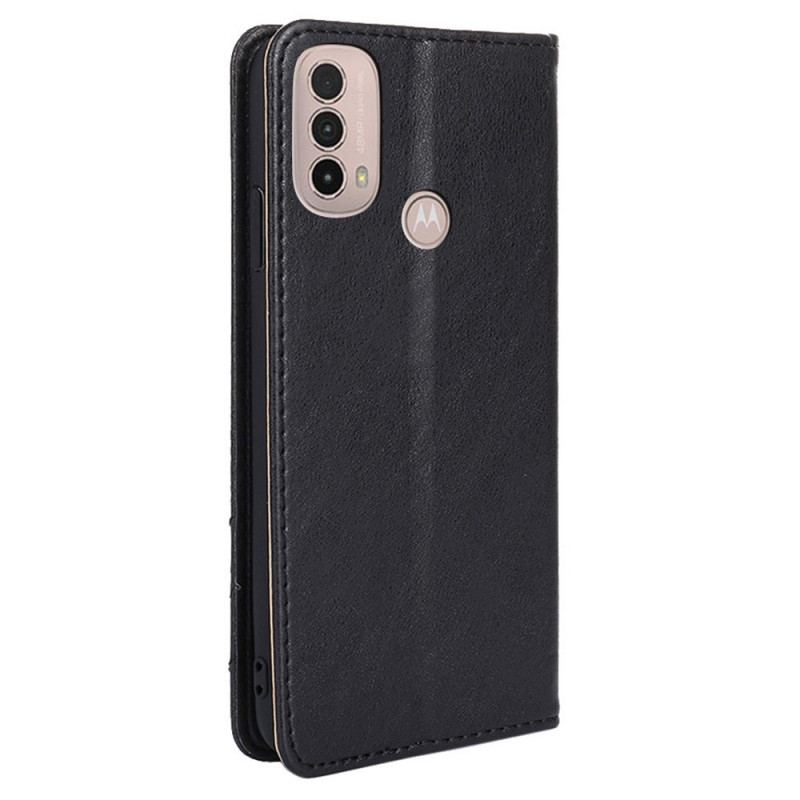 Capa De Celular Para Moto E40 / E30 / E20 Flip Estilo Rebite De Couro