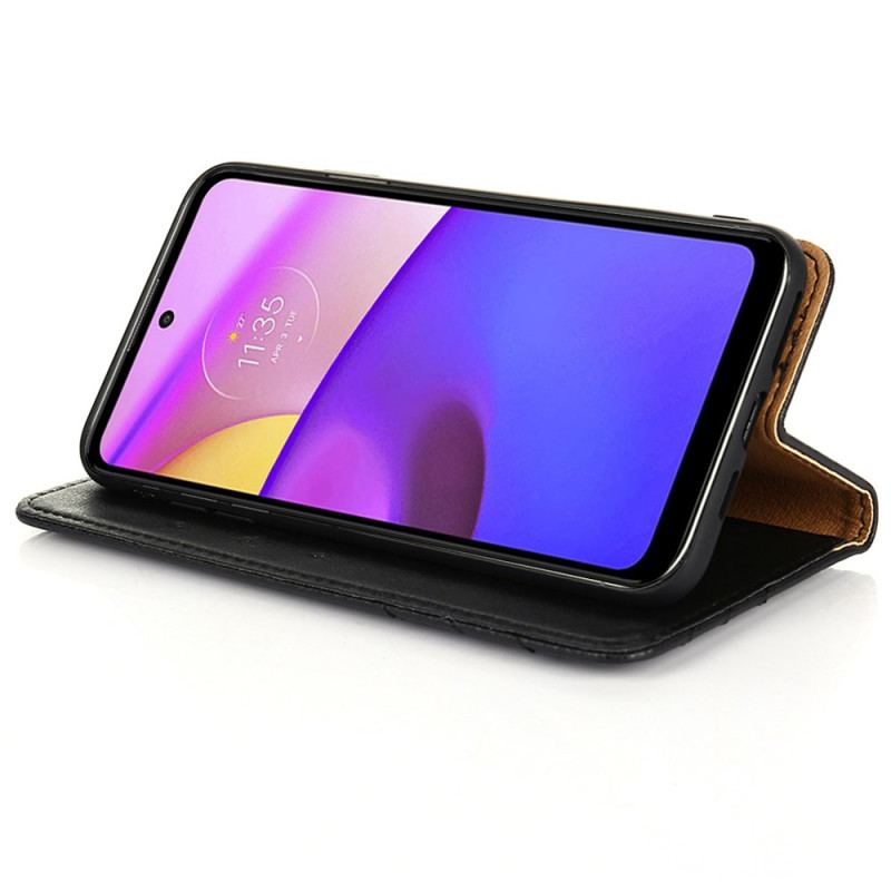 Capa De Celular Para Moto E40 / E30 / E20 Flip Estilo Rebite De Couro