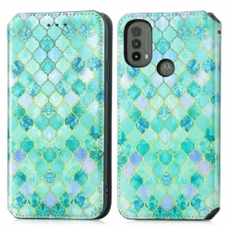 Capa De Celular Para Moto E40 / E30 / E20 Flip Rfid Artístico