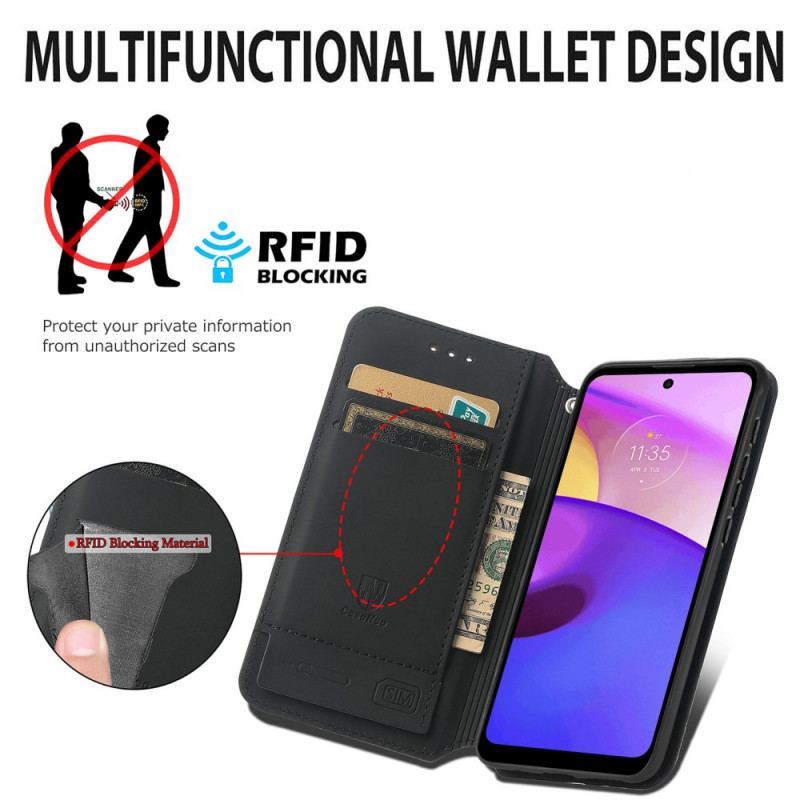 Capa De Celular Para Moto E40 / E30 / E20 Flip Rfid Artístico