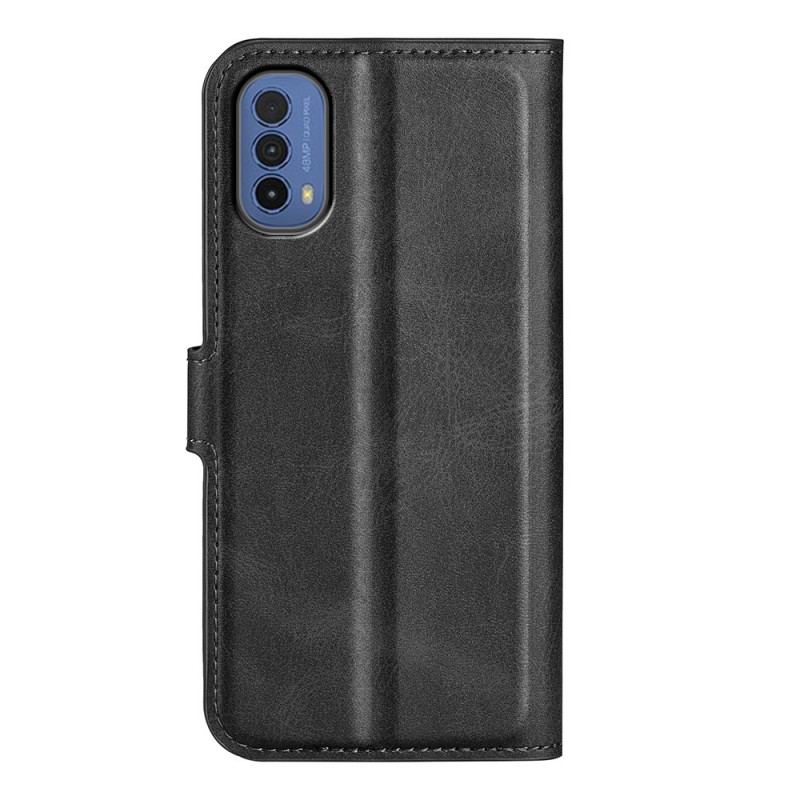 Capa De Couro Para Moto E40 / E30 / E20 Efeito De Couro Extremo Fino