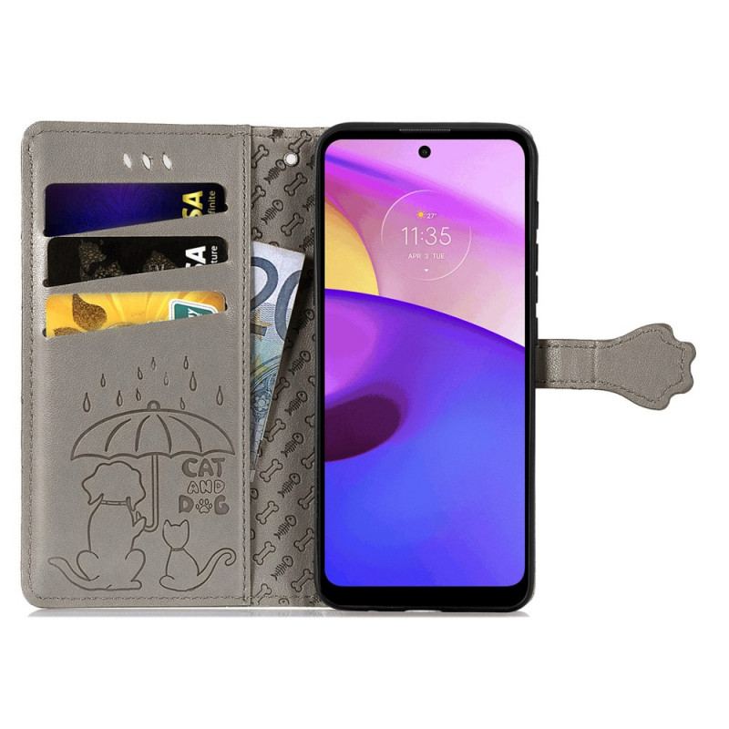 Capa Flip Para Moto E40 / E30 / E20 Animais Animados