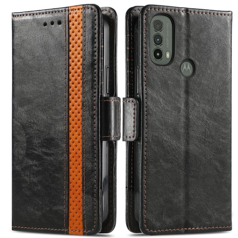 Capa Flip Para Moto E40 / E30 / E20 Casene De Fecho Duplo Bicoloro