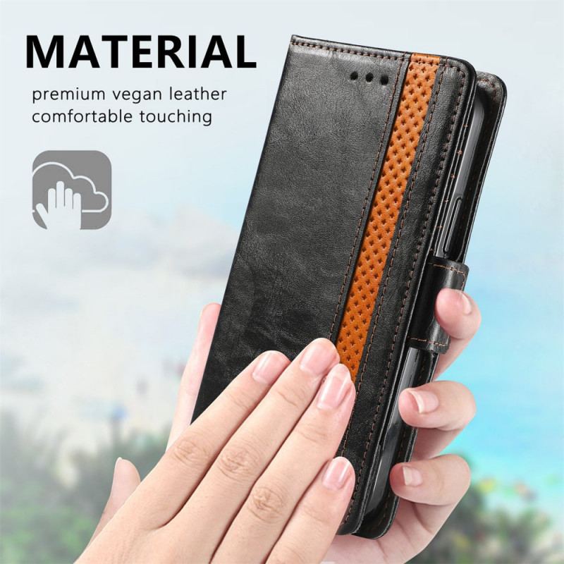 Capa Flip Para Moto E40 / E30 / E20 Casene De Fecho Duplo Bicoloro