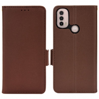 Capa Flip Para Moto E40 / E30 / E20 De Couro Aba Dupla Novas Cores