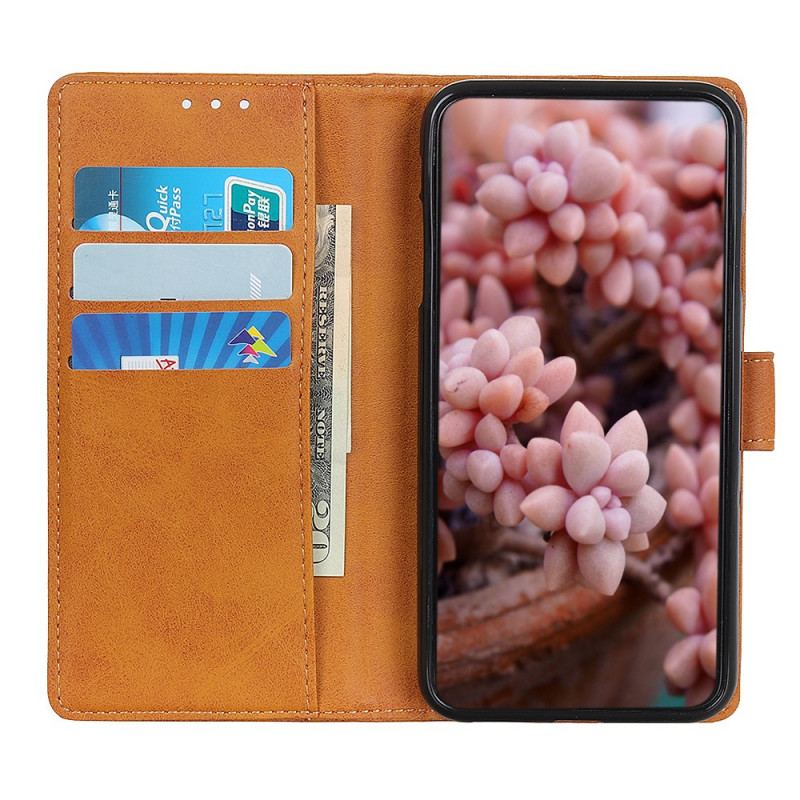 Capa Flip Para Moto E40 / E30 / E20 Efeito De Couro Fosco Retrô