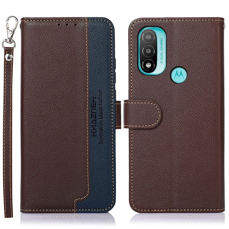 Capa Flip Para Moto E40 / E30 / E20 Estilo Lichia Rfid Khazneh