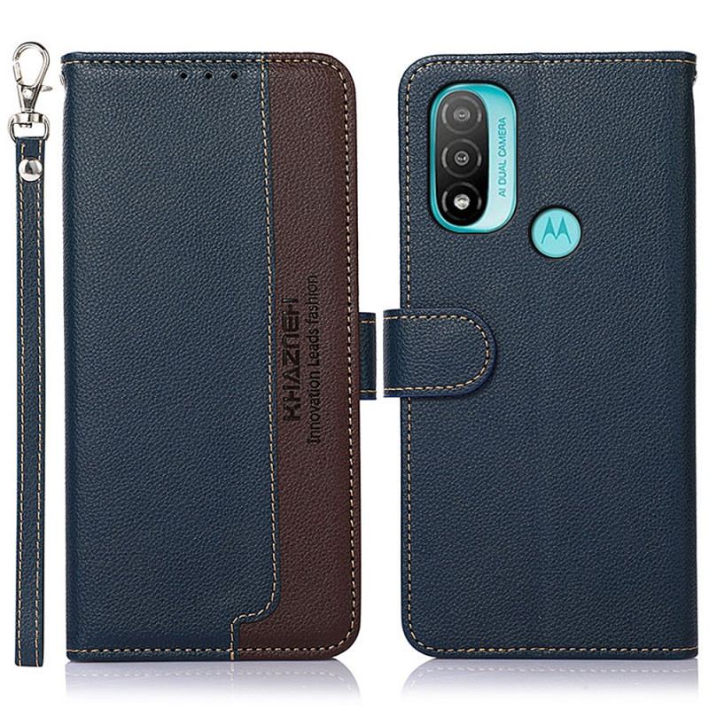 Capa Flip Para Moto E40 / E30 / E20 Estilo Lichia Rfid Khazneh