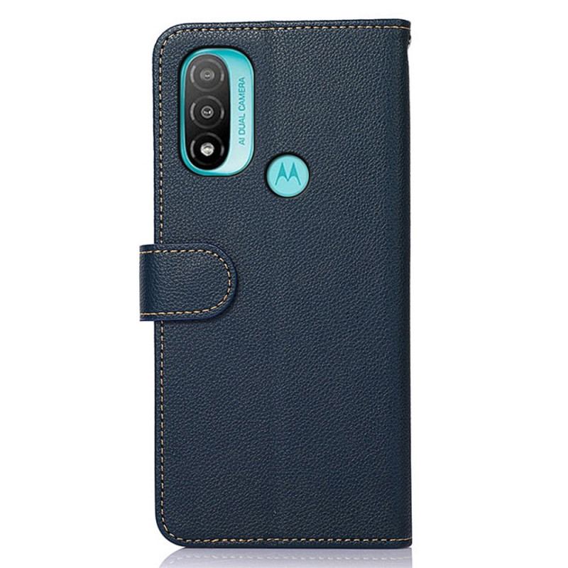 Capa Flip Para Moto E40 / E30 / E20 Estilo Lichia Rfid Khazneh