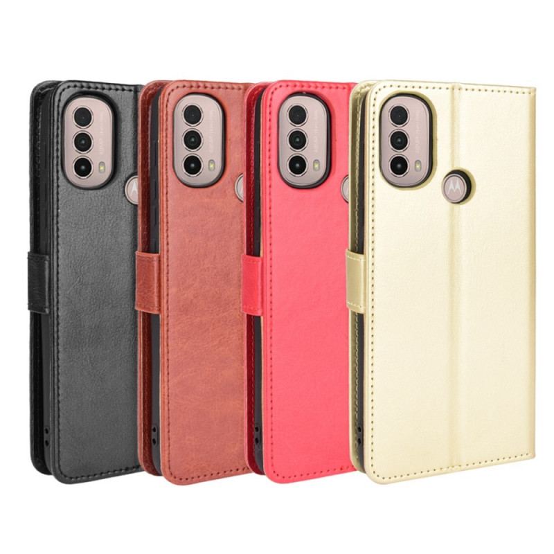 Capa Folio Para Moto E40 / E30 / E20 Couro Falso Chamativo