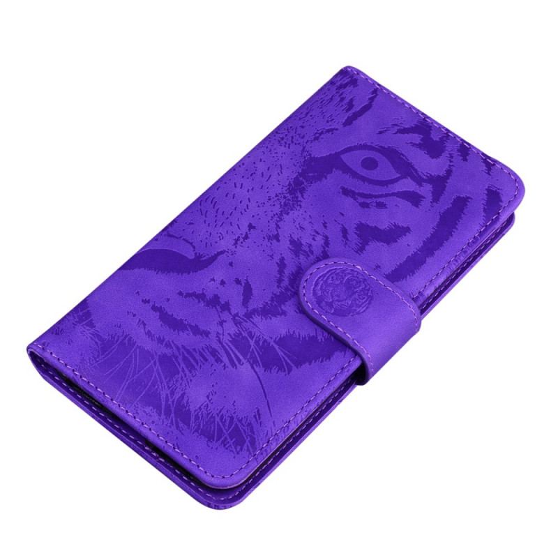 Capa Folio Para Moto E40 / E30 / E20 Estampa Cara De Tigre