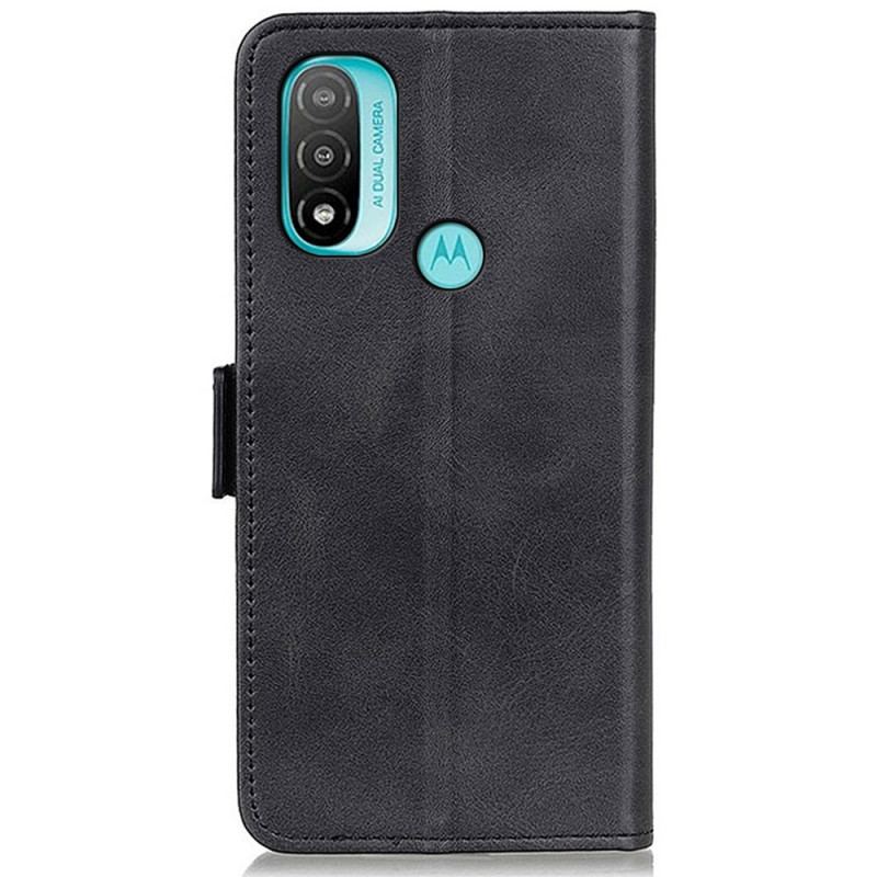 Capa Folio Para Moto E40 / E30 / E20 Fecho Duplo