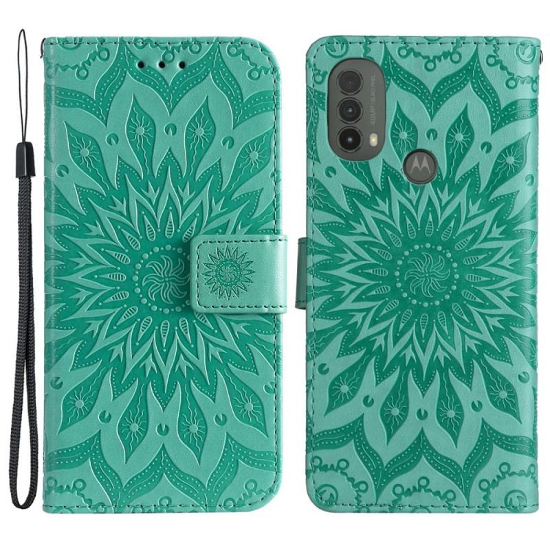 Capa Folio Para Moto E40 / E30 / E20 Flor Do Sol