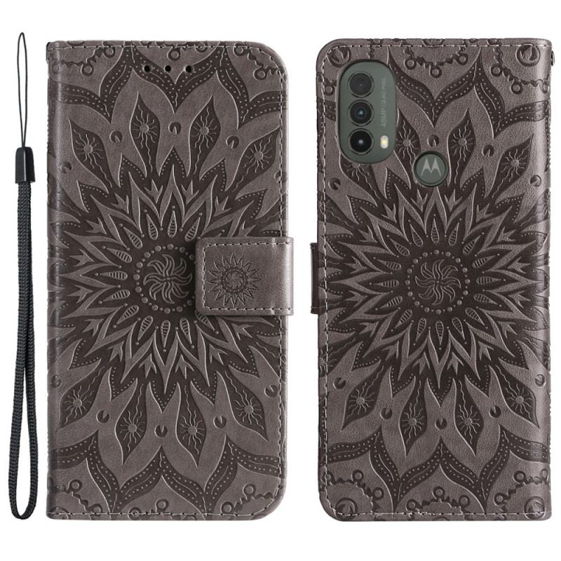 Capa Folio Para Moto E40 / E30 / E20 Flor Do Sol