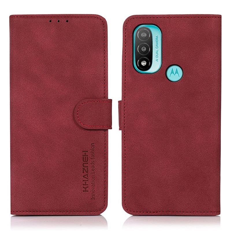 Capa Folio Para Moto E40 / E30 / E20 Khazneh Moda Efeito Couro