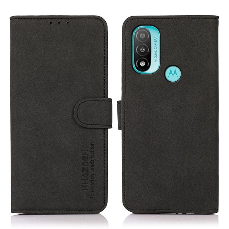 Capa Folio Para Moto E40 / E30 / E20 Khazneh Moda Efeito Couro