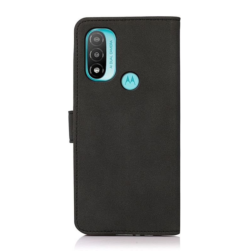 Capa Folio Para Moto E40 / E30 / E20 Khazneh Moda Efeito Couro