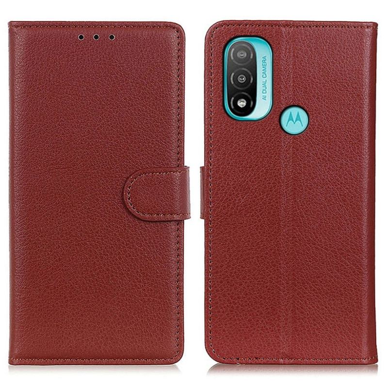 Capa Folio Para Moto E40 / E30 / E20 Tradicionalmente Lichia