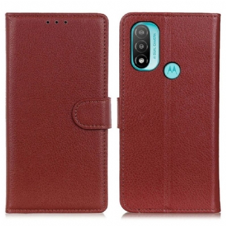 Capa Folio Para Moto E40 / E30 / E20 Tradicionalmente Lichia