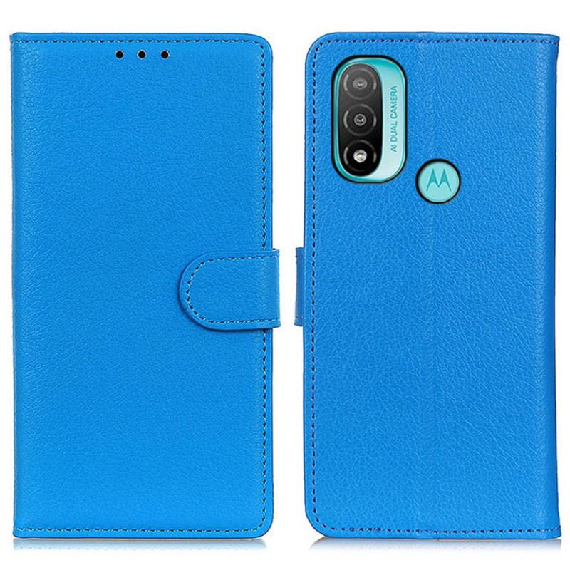 Capa Folio Para Moto E40 / E30 / E20 Tradicionalmente Lichia