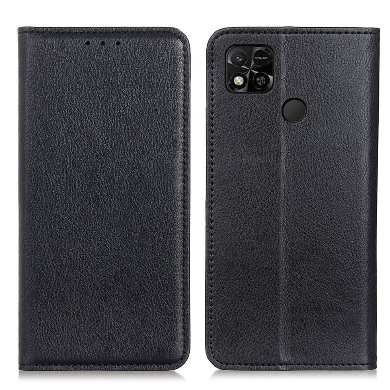 Capa De Celular Para Xiaomi Redmi 10A Flip Lichia Textura De Couro Dividido